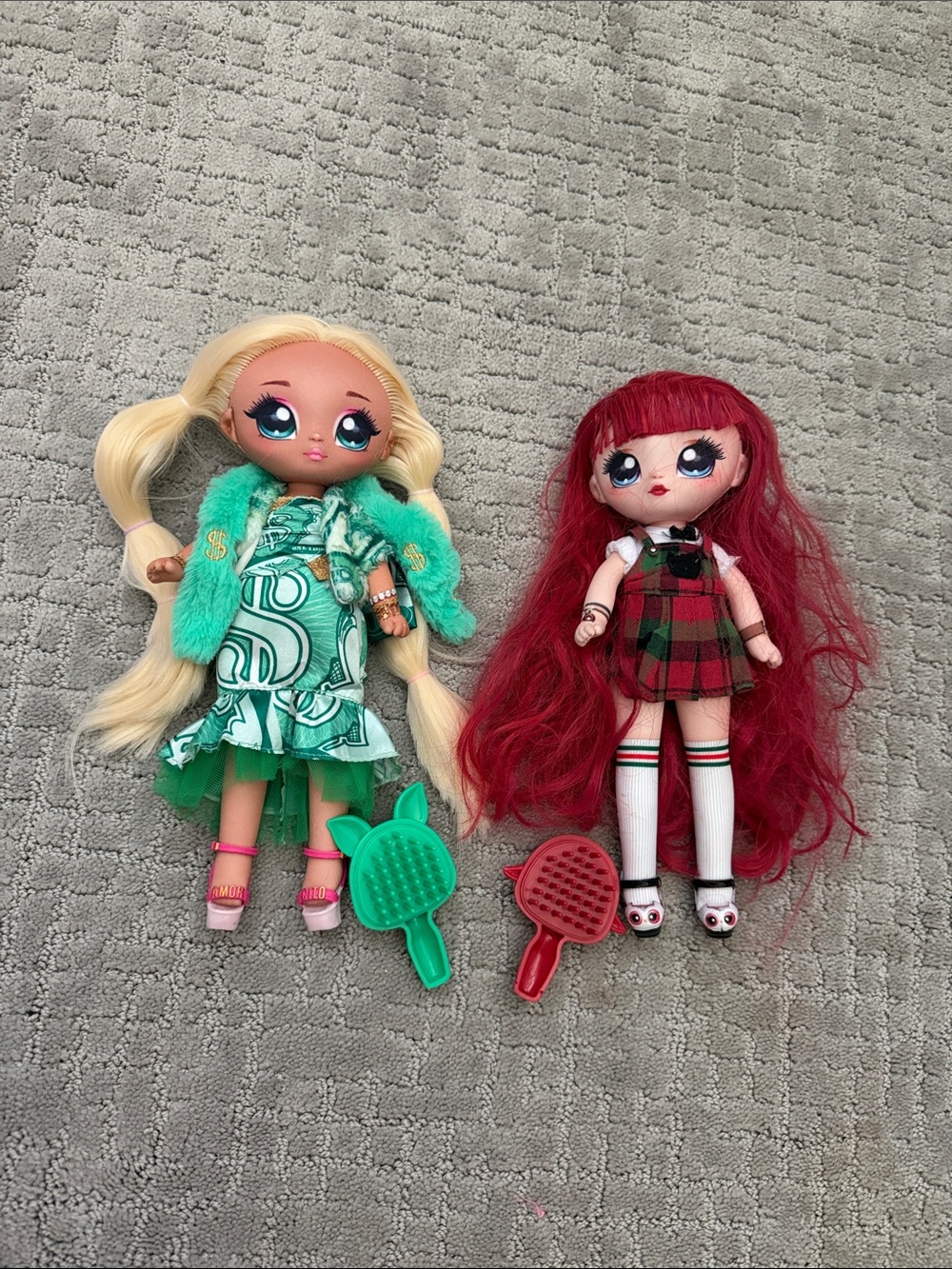 Fashion NaNaNa Surprise Dolls Set - Green & Red Hair Styling Dolls